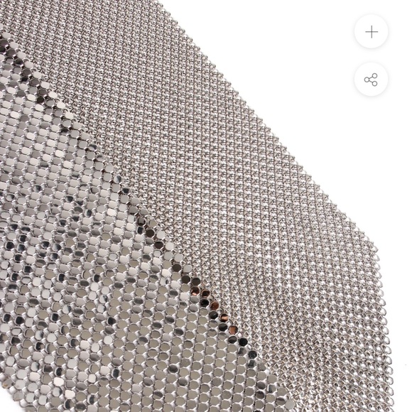 VINTAGE Whiting & Davis Shiny Silver metal mesh tie scarf. - Picture 8 of 9
